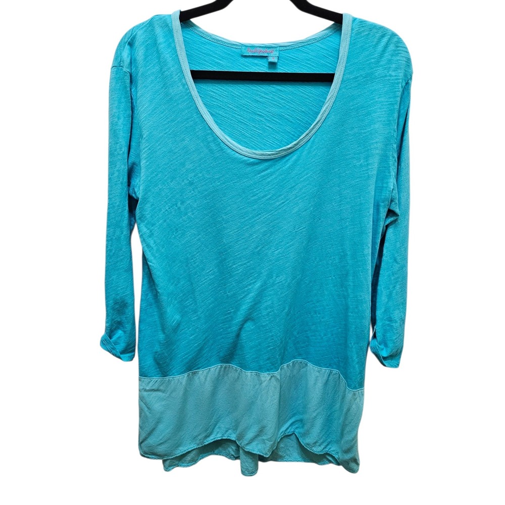 Fresh Produce Tunic Top 3/4 Sleeve Lightweight Casual‎ Comfy Blue USA Women's M